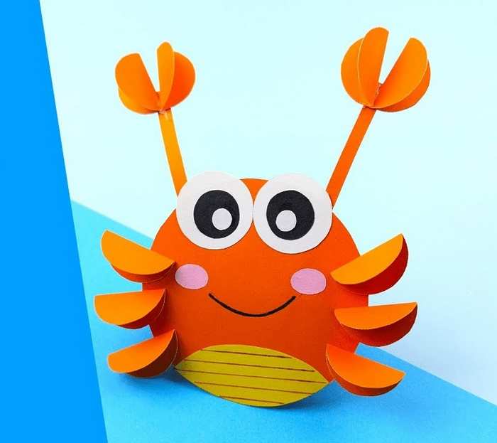 Rocking crab paper craft that moves back and forth for kids