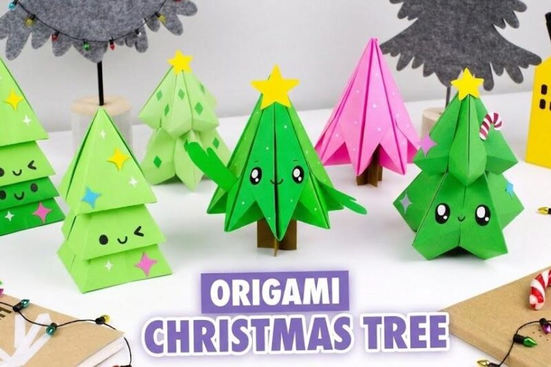 origami christmas tree crafts