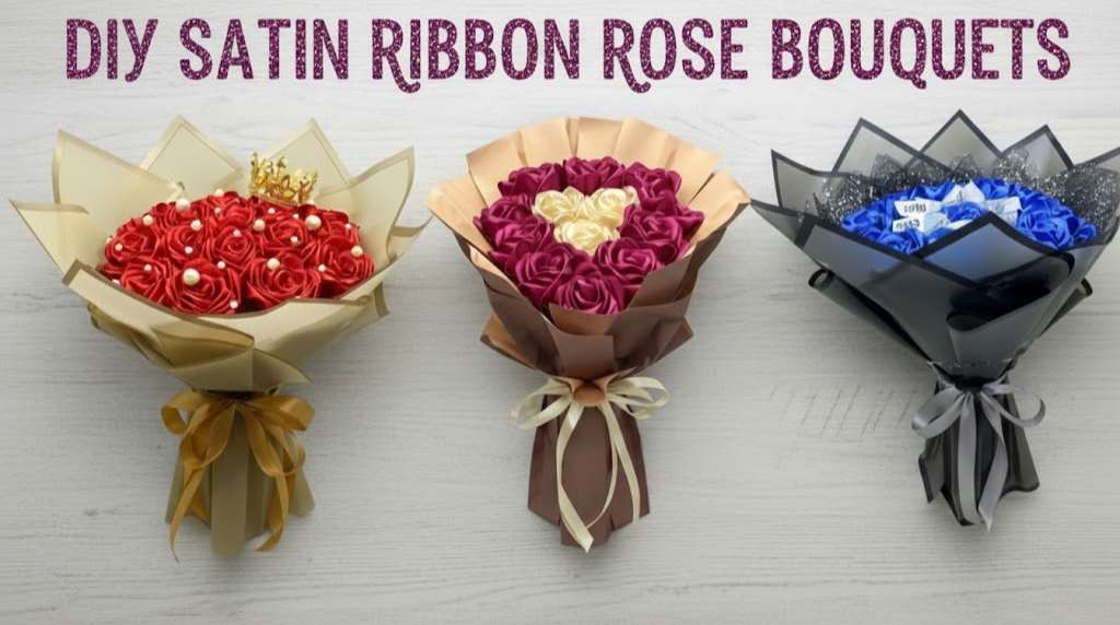7 Ways to Craft Satin Ribbon Rose Bouquets (LOW-BUDGET)