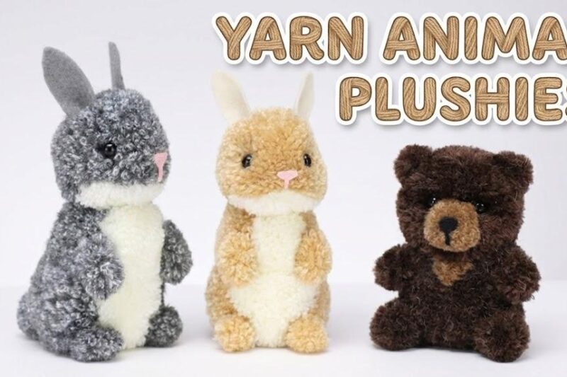 7 FLUFFY Pom Pom Yarn Animals (No-Knitting, No-Pattern)