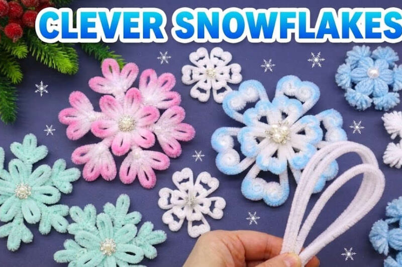 5 CLEVER Ways to Craft Snowflakes with Pipe Cleaner & Yarn