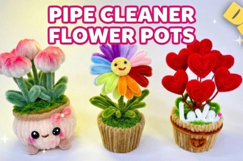 pipe cleaner flower pot
