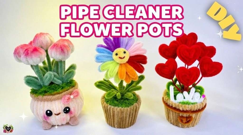 pipe cleaner flower pot