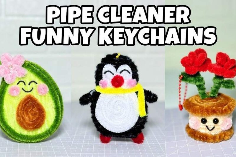 Funny Chenille stick keychains