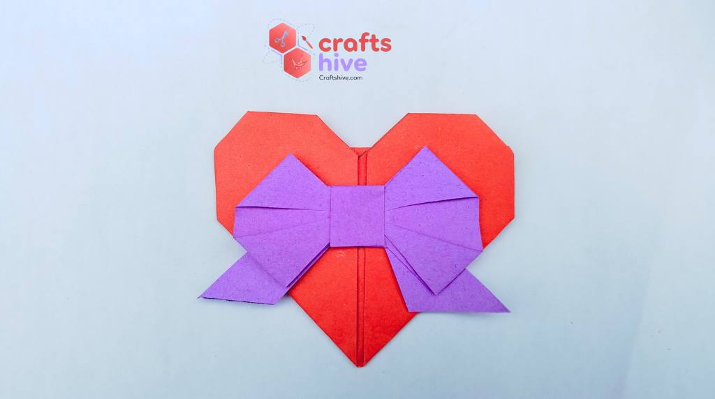 Origami Heart with Bow Gift Craft