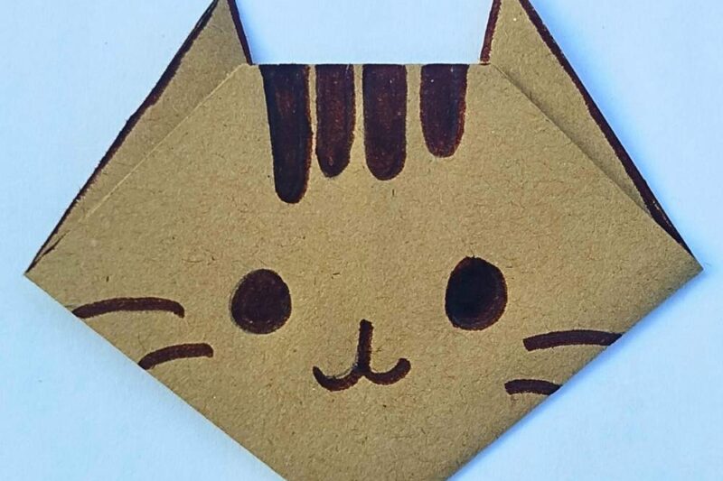 How to Fold Easy Origami Cat (Pusheen Cat Face)