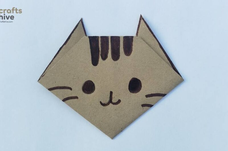 How to Fold Easy Origami Cat (Pusheen Cat Face)