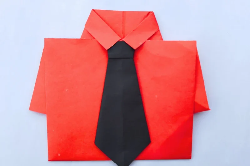 How to Fold Origami Shirt with Neck Tie