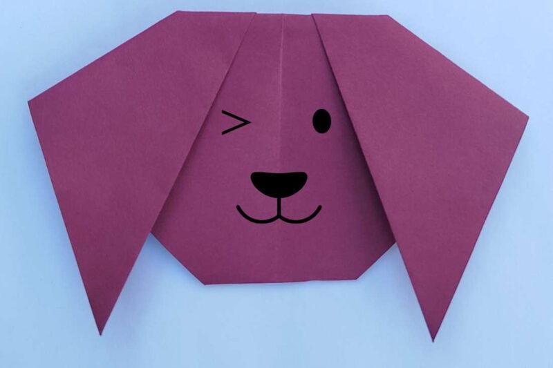 How to Fold Origami Dog Face for Gift Crafts