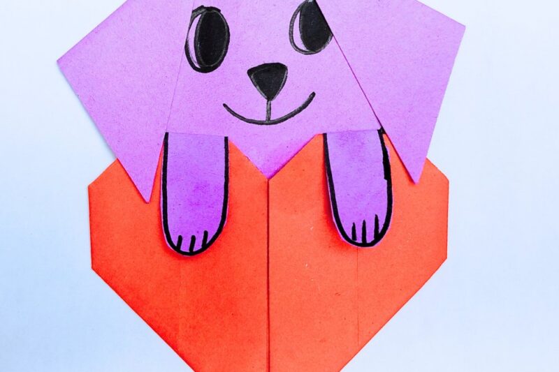 Origami Puppy With Heart Craft