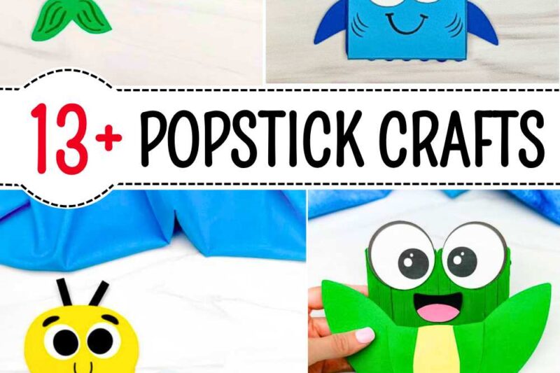 DIY Popsicle Stick + Other Material Kids Crafts for Spring