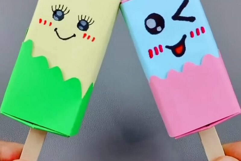 Easy DIY Paper Ice Cream Gif Box Craft For Summer
