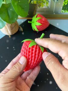 DIY Strawberry From Fruit Net Craft For Summer
