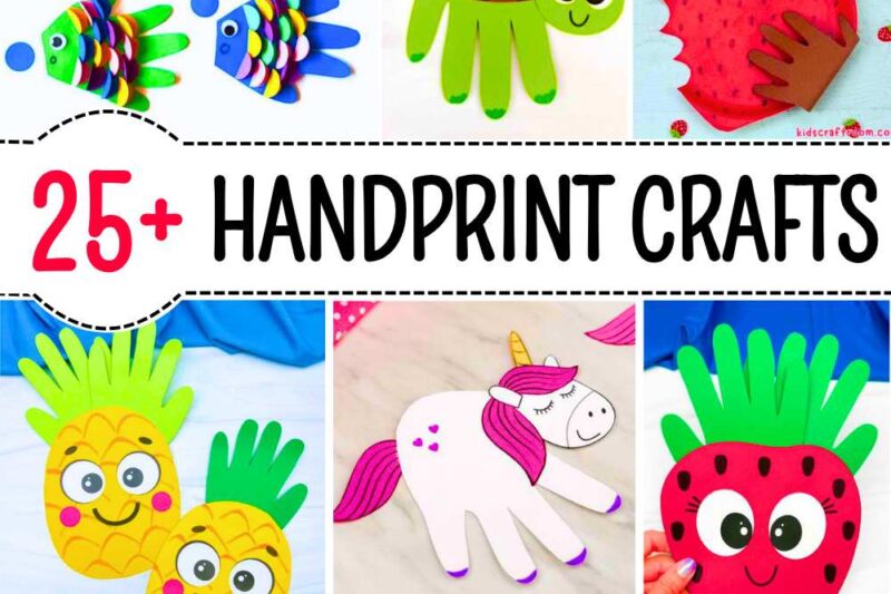 Try these DIY Handprint Crafts with PDF Templates