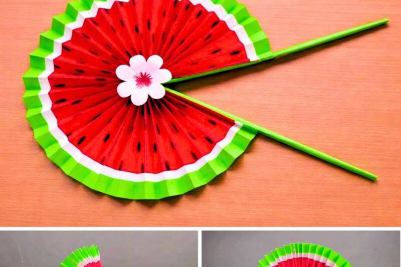 How to Make a Traditional Watermelon Paper Fan for Summer