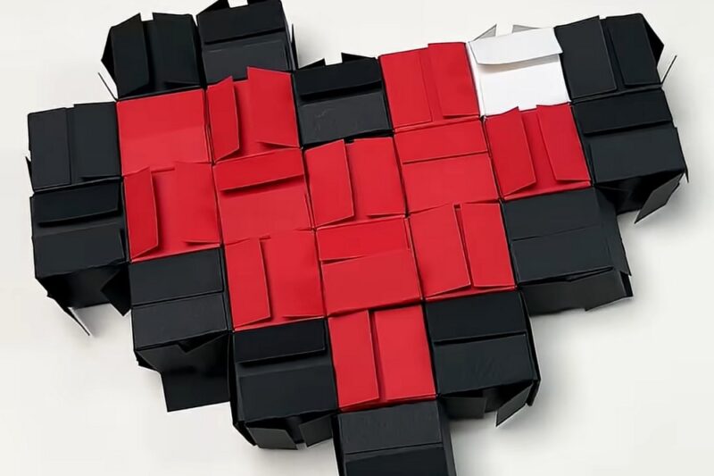 DIY Paper Lego Heart Craft For Home Décor (No-Tape, No-Glue)