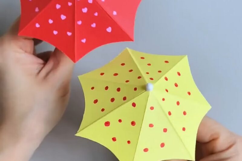 How to Make Paper Umbrella Craft For Summer Decor