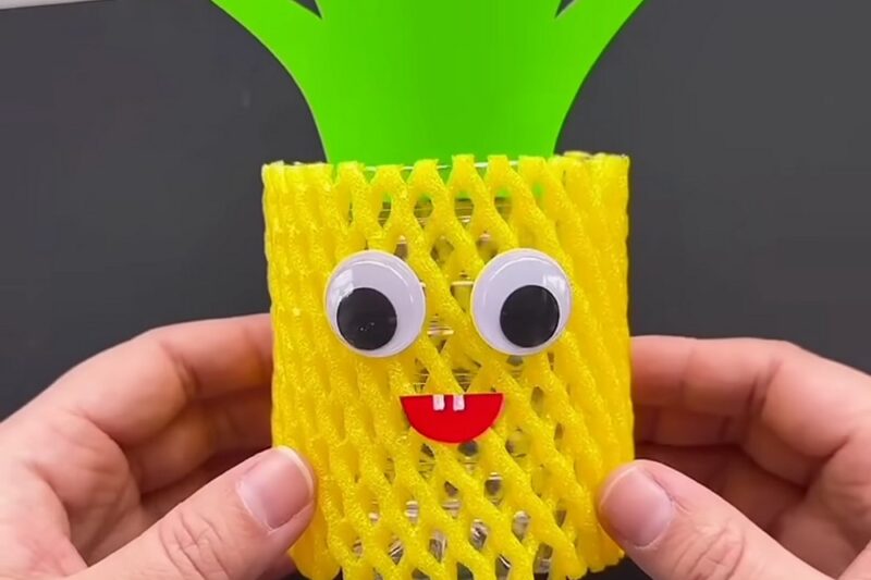 DIY Fruit Net Pineapple Holder Craft using Plastic Bottle