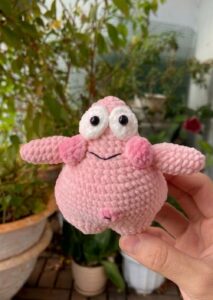 Free Crochet Funny Patrick Star Plushie Amigurumi Present Pattern