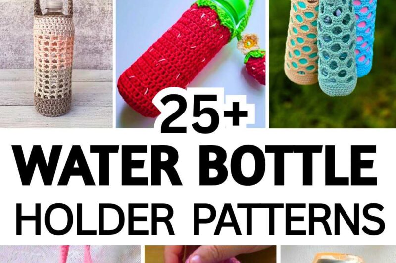 Free Crochet Traditional And Reversible Water Bottle Holder Patterns