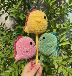 Free Crochet Mini Dino Plushie Pattern for Kids