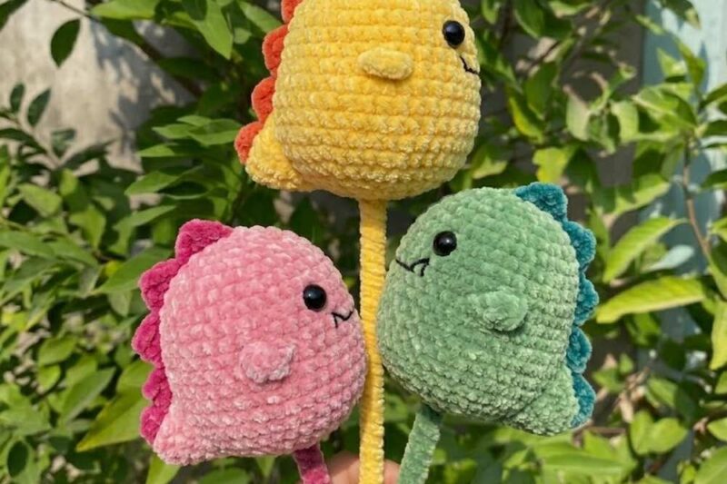 Free Crochet Mini Dino Plushie Pattern for Kids