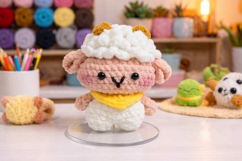 Free Crochet Mini Sheep Plushie Pattern for Kids