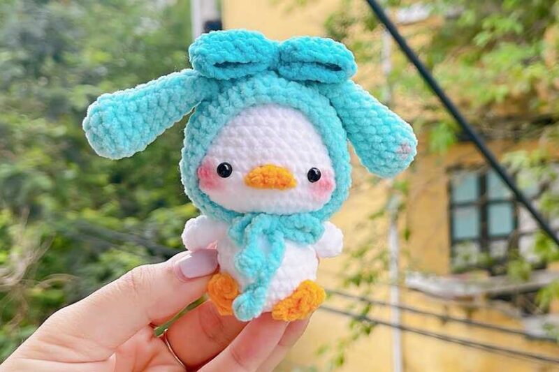 Free Crochet Bunny Duck Plushie Pattern for Kids