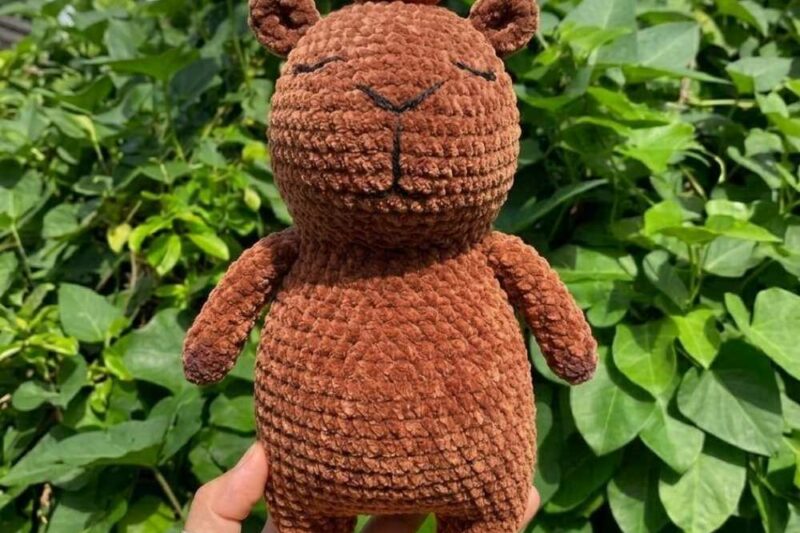 Free Crochet Orange Capybara Plushie for Gifting