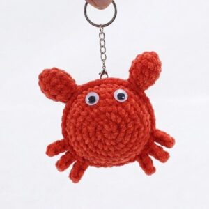 Free Crochet Crab Plushie Keychain Pattern for Summer