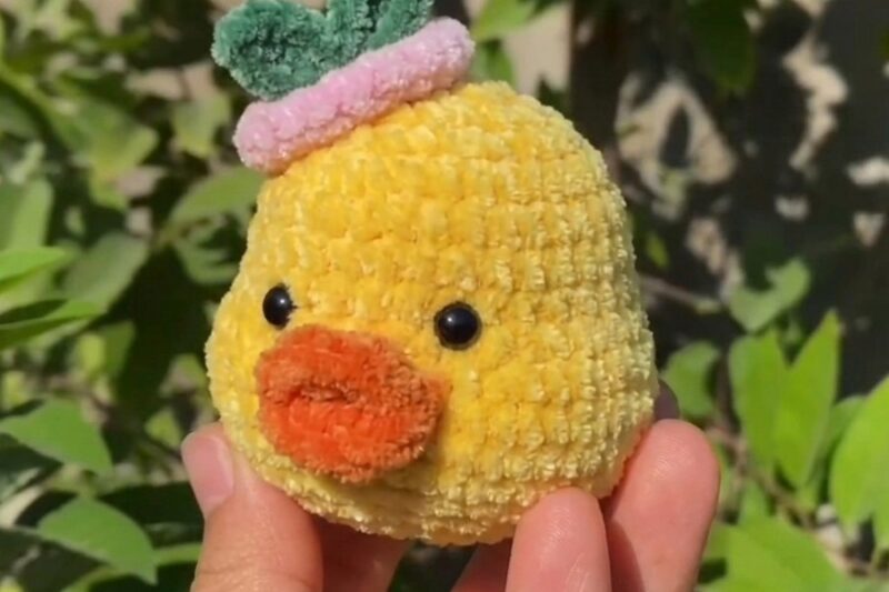 Free Crochet Duck Face Plushie Pattern for Summer