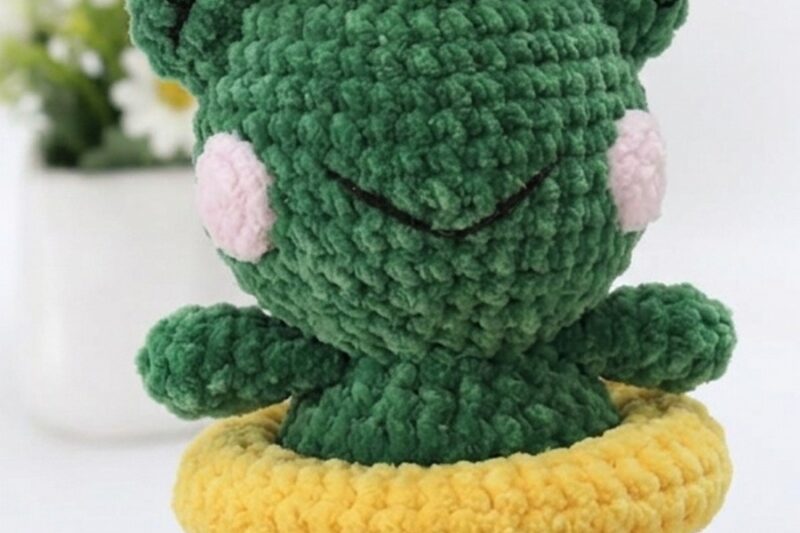 Free Crochet Froggie Girl Plushie Pattern for Summer