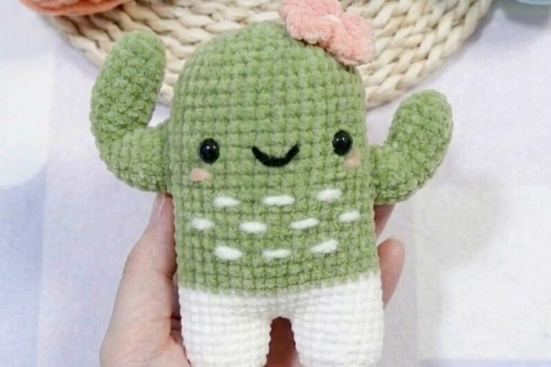 Free Crochet Girl Cactus Plushie Pattern for Summer