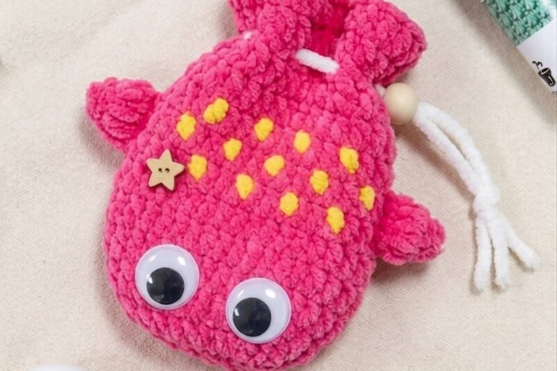 Free Crochet Strawberry Whale Pouch Pattern for Summer