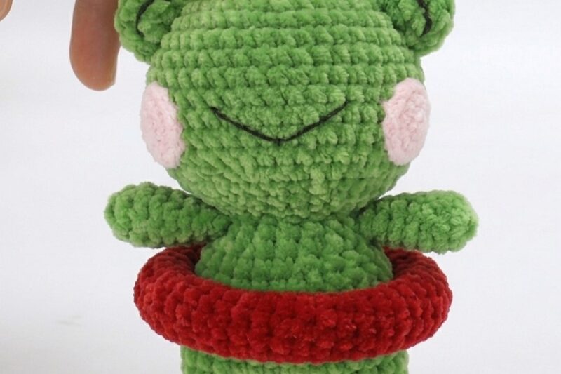 Free Crochet Swimming Boy Frog Plushie Pattern for Summer