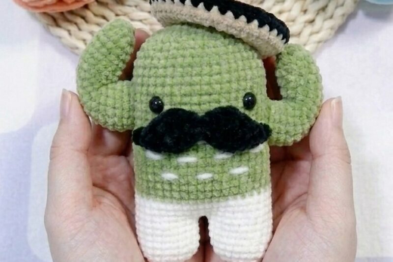 Free Crochet Boy Cactus Doll Plushie for Summer