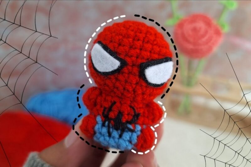 Free Crochet No-Sew Baby Spiderman Amigurumi Pattern