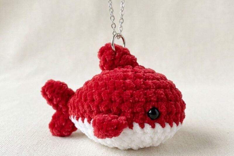 Free Crochet Red Velvet Shark Plushie Pattern for Kids