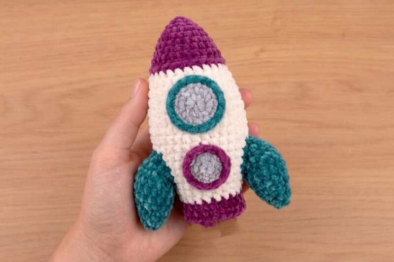 Free Crochet Rocket Plush Toy Pattern for Kids