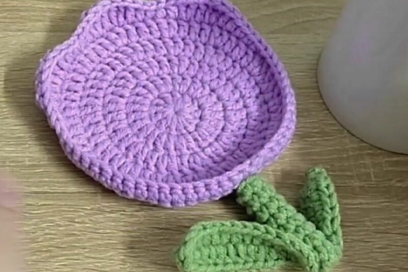 Free Crochet Full Tulip Flower Coaster Pattern for Any Season