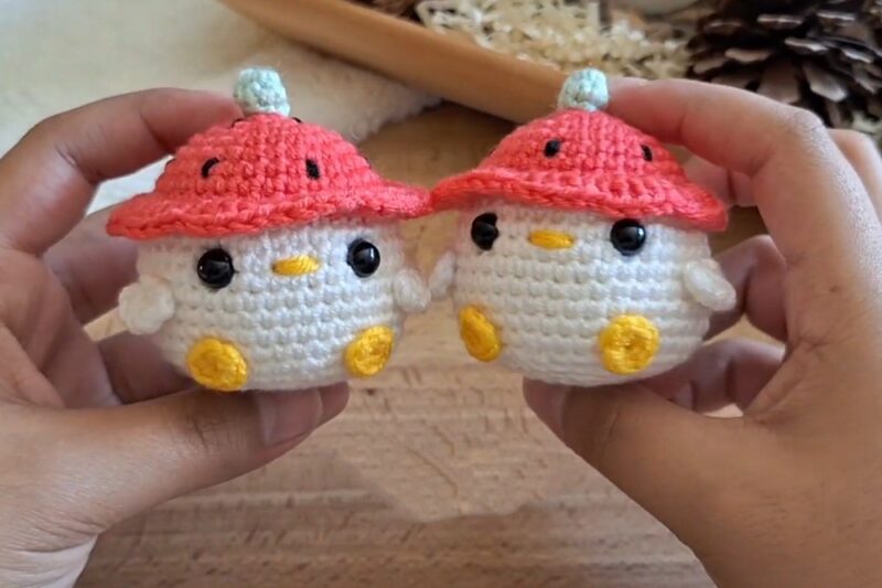 Free Crochet Fruity Chick Amigurumi Pattern – Strawberry Chick Duck