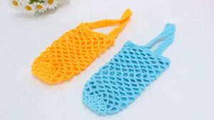 Crochet Beautiful Mesh Water Bottle Holder Pattern – Fishnet Mesh Holder