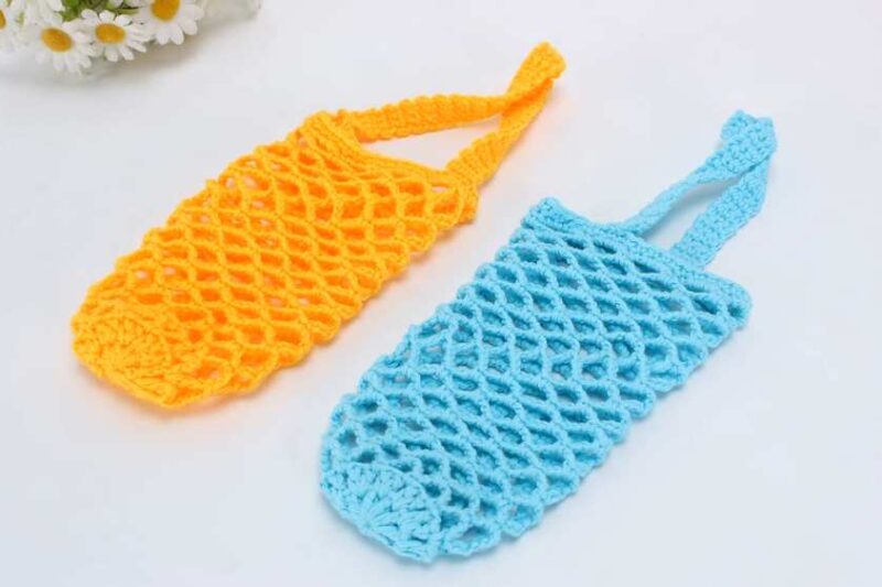 Crochet Beautiful Mesh Water Bottle Holder Pattern – Fishnet Mesh Holder