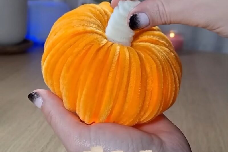 How to DIY Fairy-Lights Filled Pipe Cleaner Pumpkin for Fall