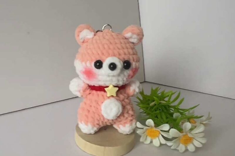 Crochet Hugging Dog Plushie Keychain & Amigurumi Pattern for Kids