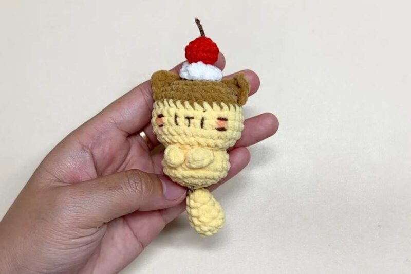 Free Crochet Pudding Kitty Cat Plushie Pattern for Summer