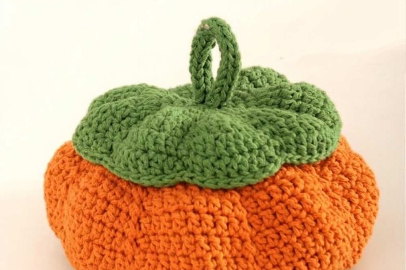 Free Crochet Pumpkin Storage Basket Pattern for Fall