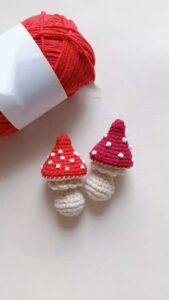 Free Crochet Fairytale Mushroom Amigurumi Keychain for Fall