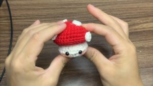 Free Crochet Mini Fidget Mushroom Plushie Pattern for Fall