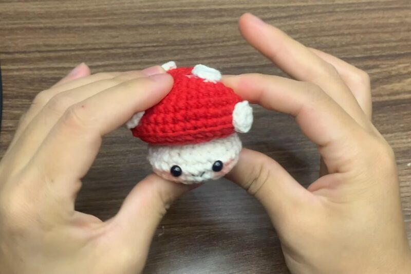 Free Crochet Mini Fidget Mushroom Plushie Pattern for Fall